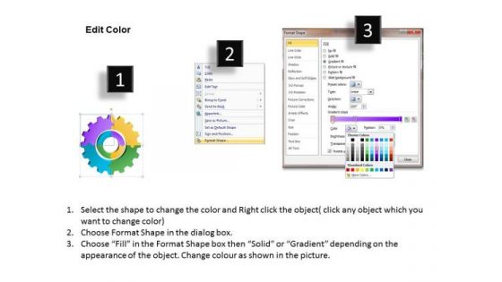 Timeline 3d Circular Gears Process Chart 4 Stages Timeline