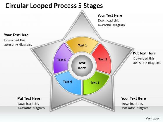 Timeline Circular Looped Process 5 Stages