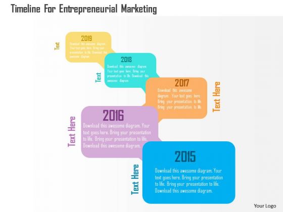Timeline For Entrepreneurial Marketing Presentation Template