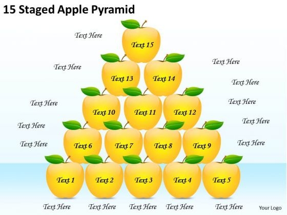 Timeline PowerPoint Template 15 Staged Apple Pyramid