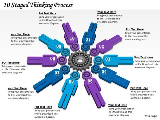 Timeline Ppt Template 10 Staged Thinking Process