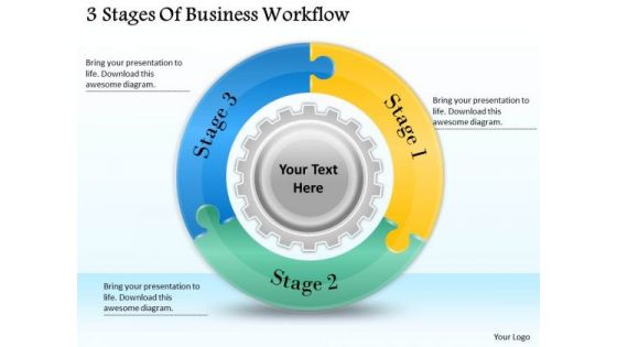 Timeline Ppt Template 3 Stages Of Business Workflow