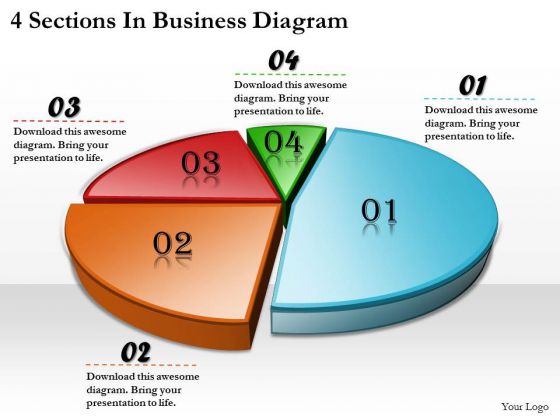 Timeline Ppt Template 4 Sections In Business Diagram