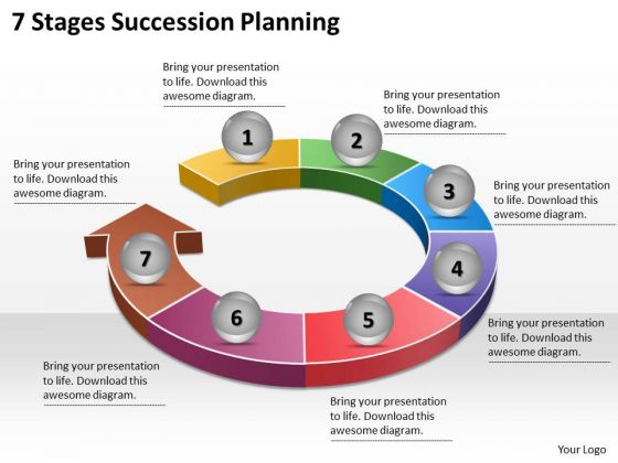 Timeline Ppt Template 7 Stages Succession Planning