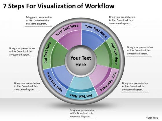 Timeline Ppt Template 7 Steps For Visualization Of Workflow