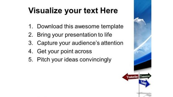 Today Tomorrow Road Sign Future PowerPoint Templates And PowerPoint Themes 0612