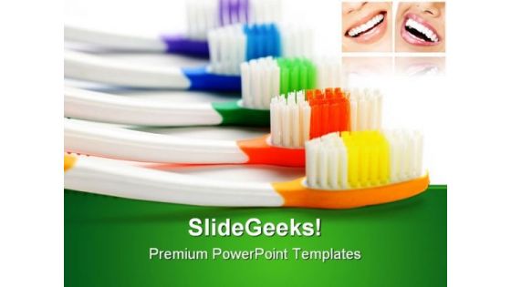 Tooth Brushes Health PowerPoint Background And Template 1210
