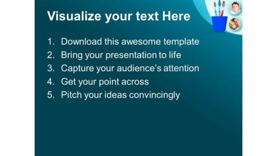Tooth Brushes In Blue Holder PowerPoint Templates Ppt Backgrounds For Slides 0213