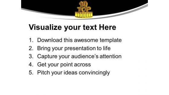 Top 10 Golden Podium Winners Time PowerPoint Templates Ppt Backgrounds For Slides 0313