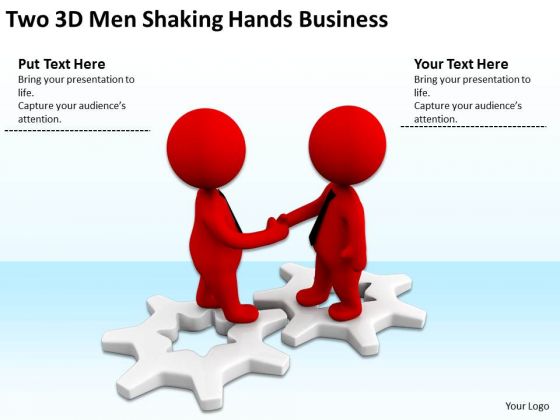 Top Business People Two 3d Men Shaking Hands PowerPoint Templates
