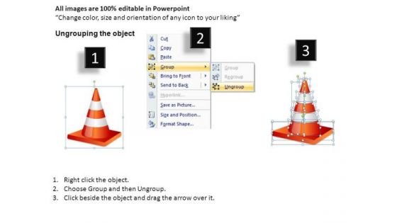 Traffic Cone With Text Box PowerPoint Templates Editable Ppt Slides