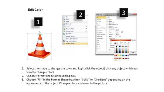Traffic Cone With Text Box PowerPoint Templates Editable Ppt Slides