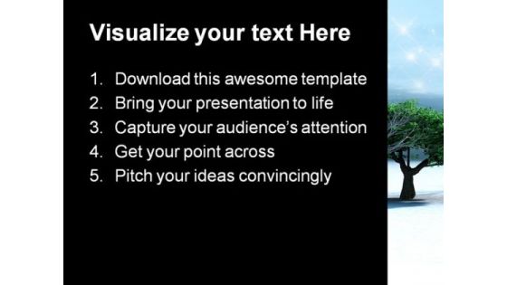 Tree With A Green Foliage Nature PowerPoint Themes And PowerPoint Slides 0811