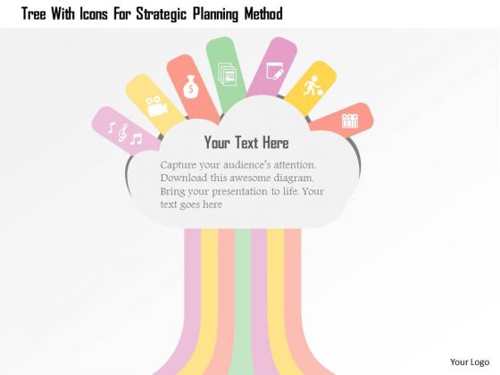 Tree With Icons For Strategic Planning Method Presentation Template