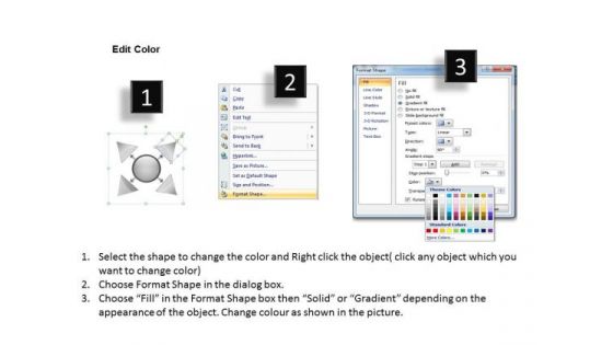 Triangle Boxes 4 Concepts Converging Model Circular Flow Network PowerPoint Templates