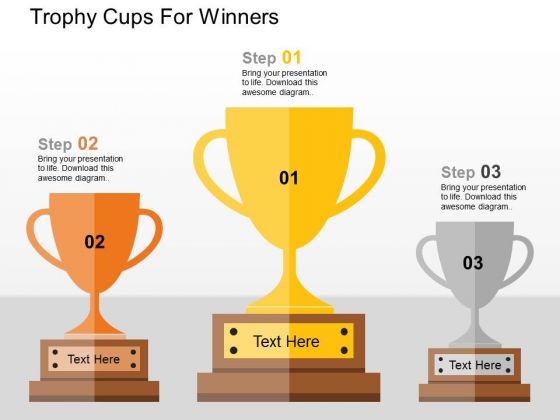 Trophy Cups For Winners PowerPoint Templates