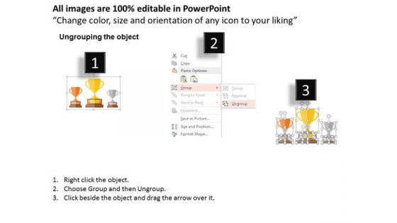 Trophy Cups For Winners PowerPoint Templates