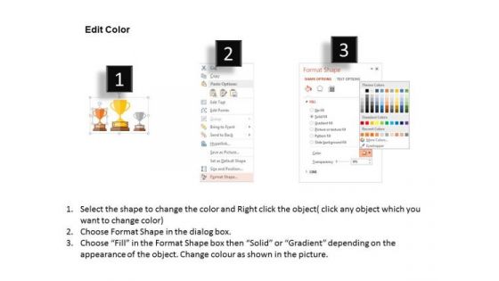 Trophy Cups For Winners PowerPoint Templates