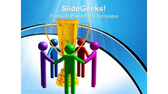 Trophy For Winning Team Success PowerPoint Templates And PowerPoint Themes 0712