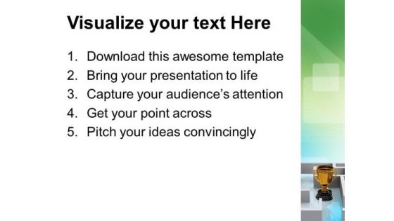 Trophy Symbol Of Award Solution Maze Business PowerPoint Templates And PowerPoint Themes 1112