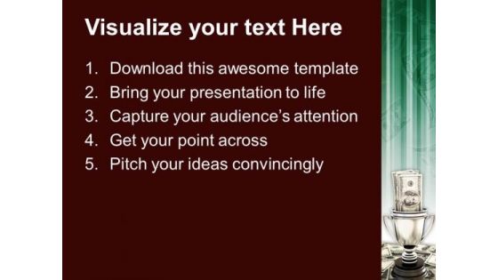 Trophy With Money Competition Success PowerPoint Templates Ppt Backgrounds For Slides 1212