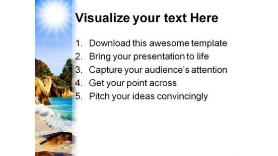 Tropical Beach Nature PowerPoint Background And Template 1210