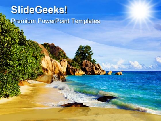 Tropical Beach Nature PowerPoint Background And Template 1210