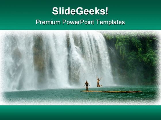 Tropical Waterfall Nature PowerPoint Templates And PowerPoint Backgrounds 0811