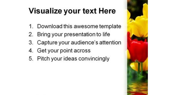 Tulips Flowers Nature PowerPoint Template 1110