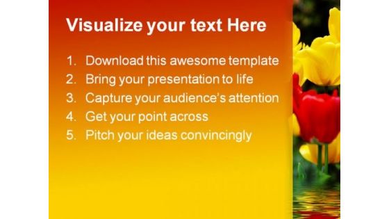Tulips Flowers Nature PowerPoint Template 1110