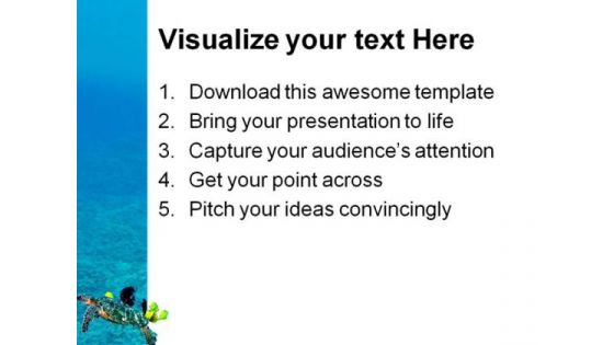 Turtle Animal PowerPoint Template 0910