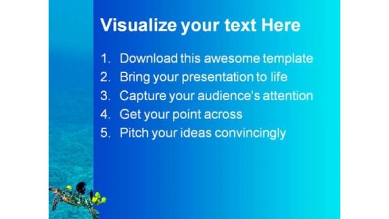 Turtle Animal PowerPoint Template 0910