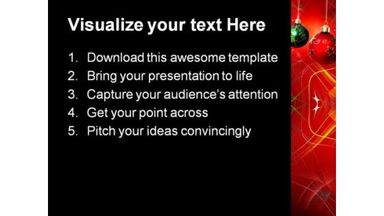 Two Christmas Balls Festival PowerPoint Themes And PowerPoint Slides 0511