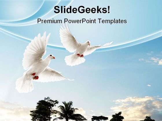 Two Doves Flying Animals PowerPoint Templates And PowerPoint Backgrounds 0711
