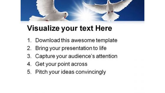 Two Flying Doves Animals PowerPoint Themes And PowerPoint Slides 0811