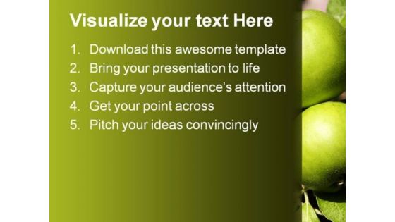 Two Green Apples Food PowerPoint Templates And PowerPoint Backgrounds 0211