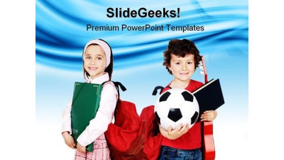Two Little Students Education PowerPoint Backgrounds And Templates 1210