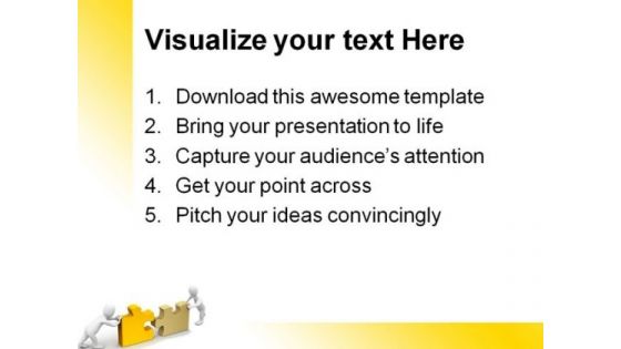 Two Men Completing Puzzle Business PowerPoint Themes And PowerPoint Slides 0411