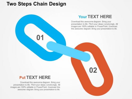 Two Steps Chain Design PowerPoint Templates