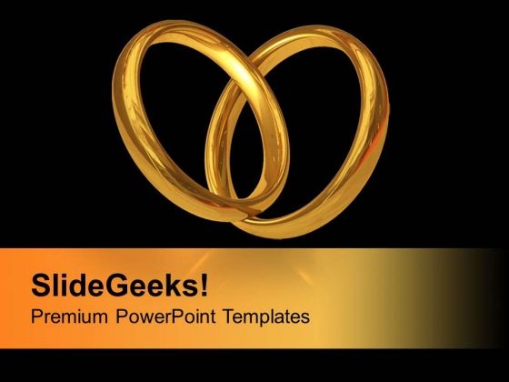 Two Wedding Rings Celebration PowerPoint Templates Ppt Backgrounds For Slides 0413