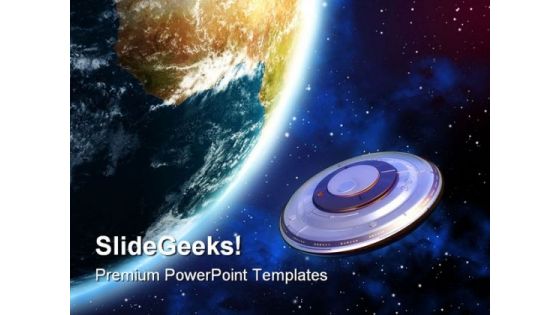 Ufo Invasion Earth PowerPoint Template 0610