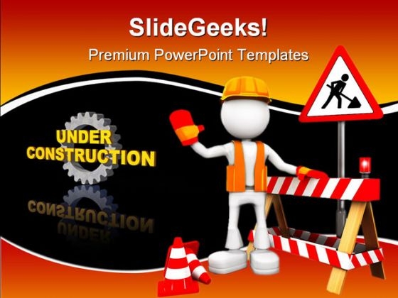 Under Construction Sign Symbol PowerPoint Themes And PowerPoint Slides 0611