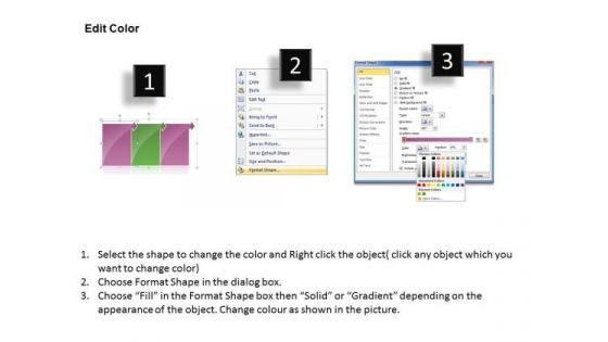 Uniform Flow 3 Stages Business Tech Support PowerPoint Slides