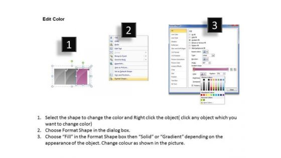 Uniform Flow 3 Stages Diagram PowerPoint Templates