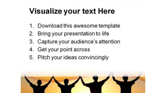 United People Teamwork PowerPoint Template 0810