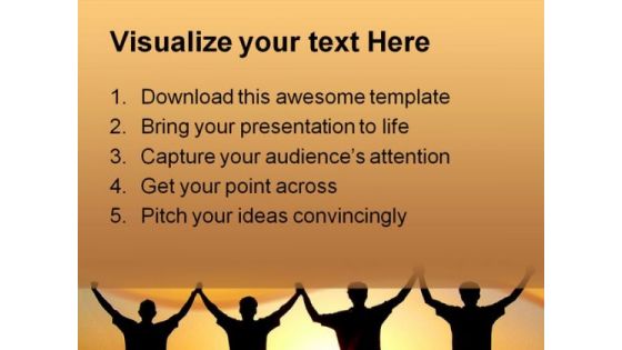 United People Teamwork PowerPoint Template 0810