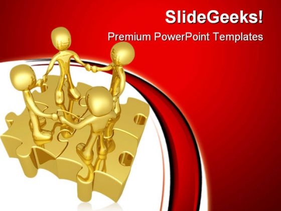 Unity Puzzle People PowerPoint Templates And PowerPoint Backgrounds 0811