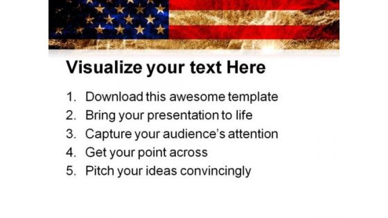 Us Flag Fireworkers Americana PowerPoint Templates And PowerPoint Backgrounds 0811