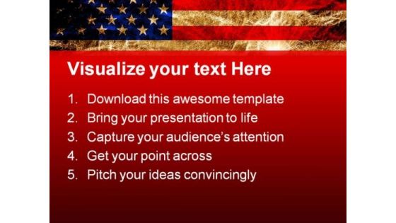 Us Flag Fireworkers Americana PowerPoint Templates And PowerPoint Backgrounds 0811