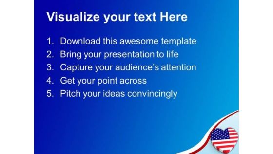 Us Flag In Heart Shape Americana PowerPoint Templates And PowerPoint Themes 0912